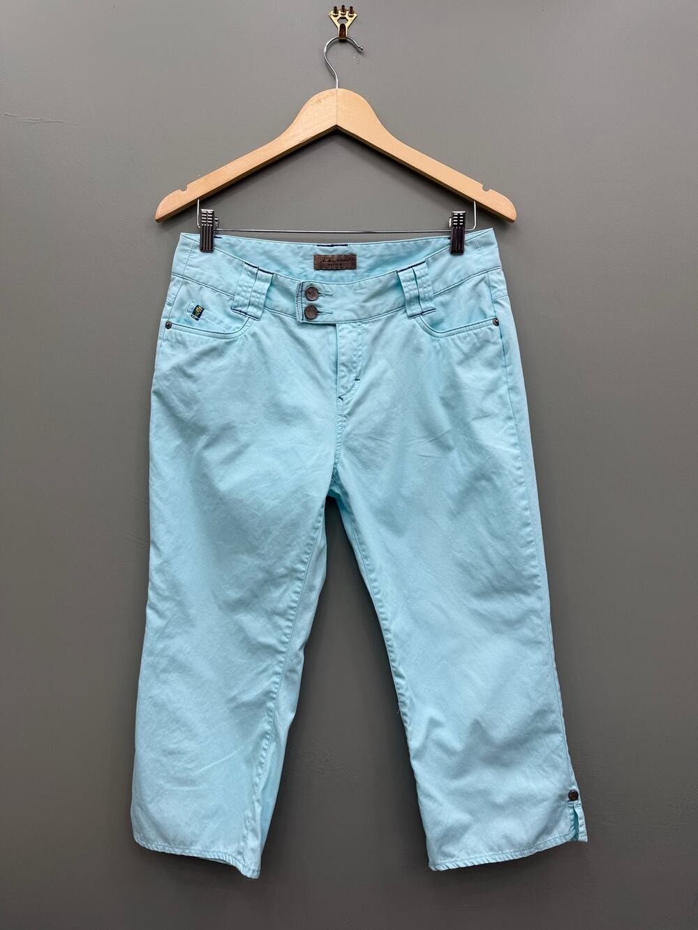 i.e. Relaxed Petite Aqua Blue Cotton Capri Pants Y2K Size 10P
